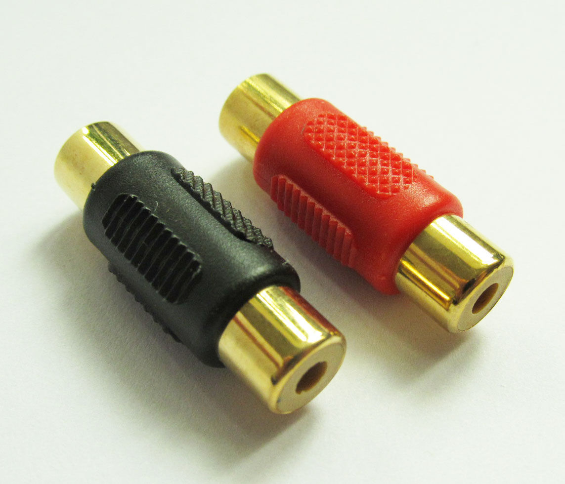 6x RCA Female Jack to Jack Adapter Connector Red+Black