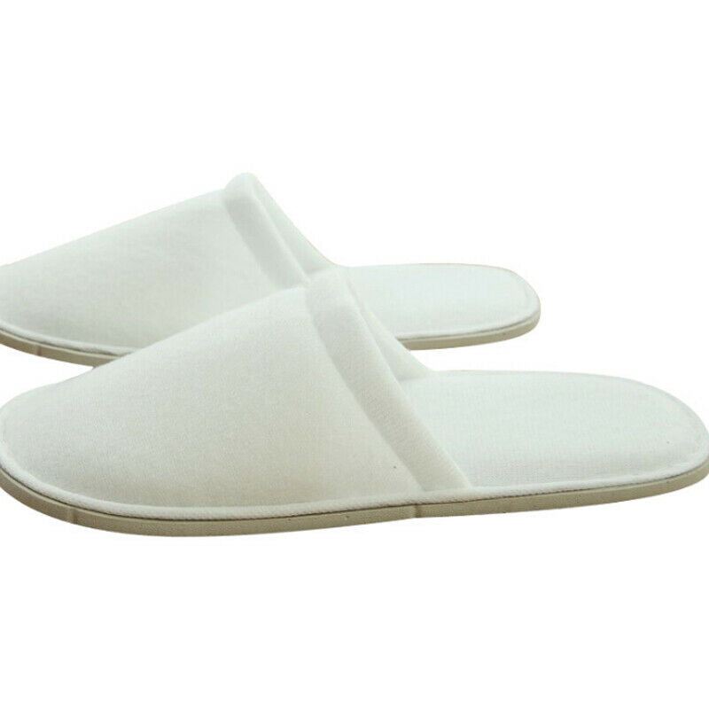 Women Men Disposable Spa Hotel Guest Slippers Close Toe Terry Style Slippers