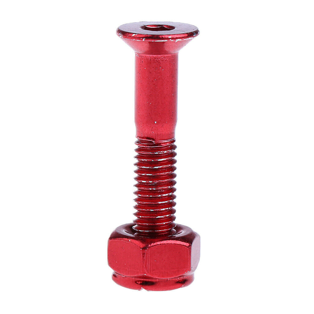 12 Pieces Replacement 1" Skateboard Deck Mounting Screws Lock Nuts DIY Truck