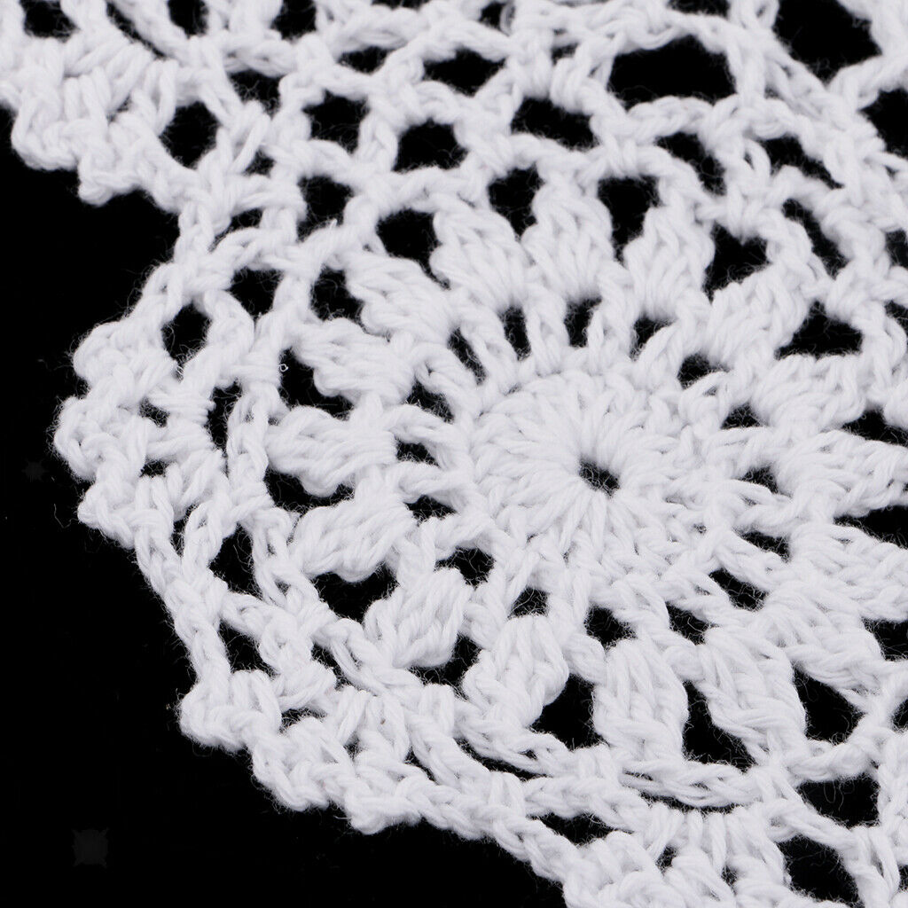 Crochet Cotton Lace Doily Round Floral Cup Tablecloth