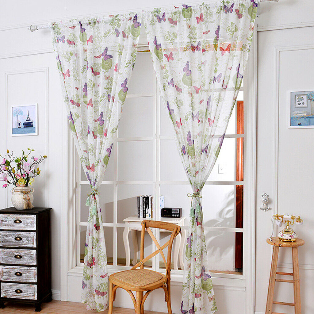 Semi Sheer Curtains Rod Pocket  1.45x1.5m