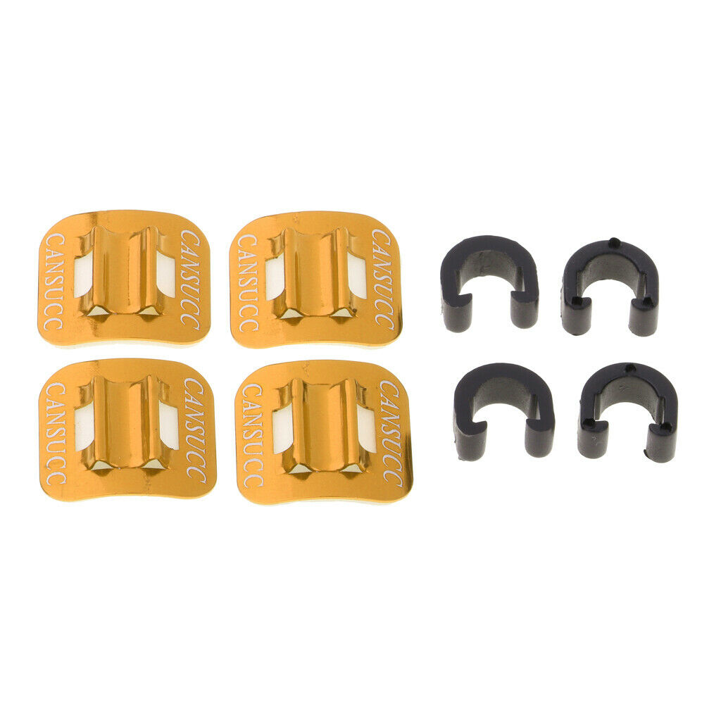 4 Sets Bicycle Brake Line Fixing Clips Mountain Bike Wire Holder Yellow