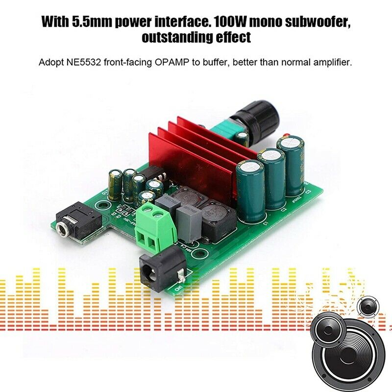 Power Amplifier Board High-Sensitivity Mono TPA3116 Subwoofer Amplifier ModuleF4