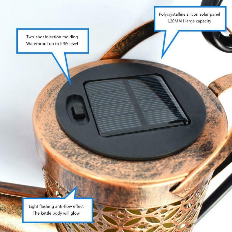 Solar Light Fairy Garden LED Light Decor Waterfall Fairy Lamp for Watering Can