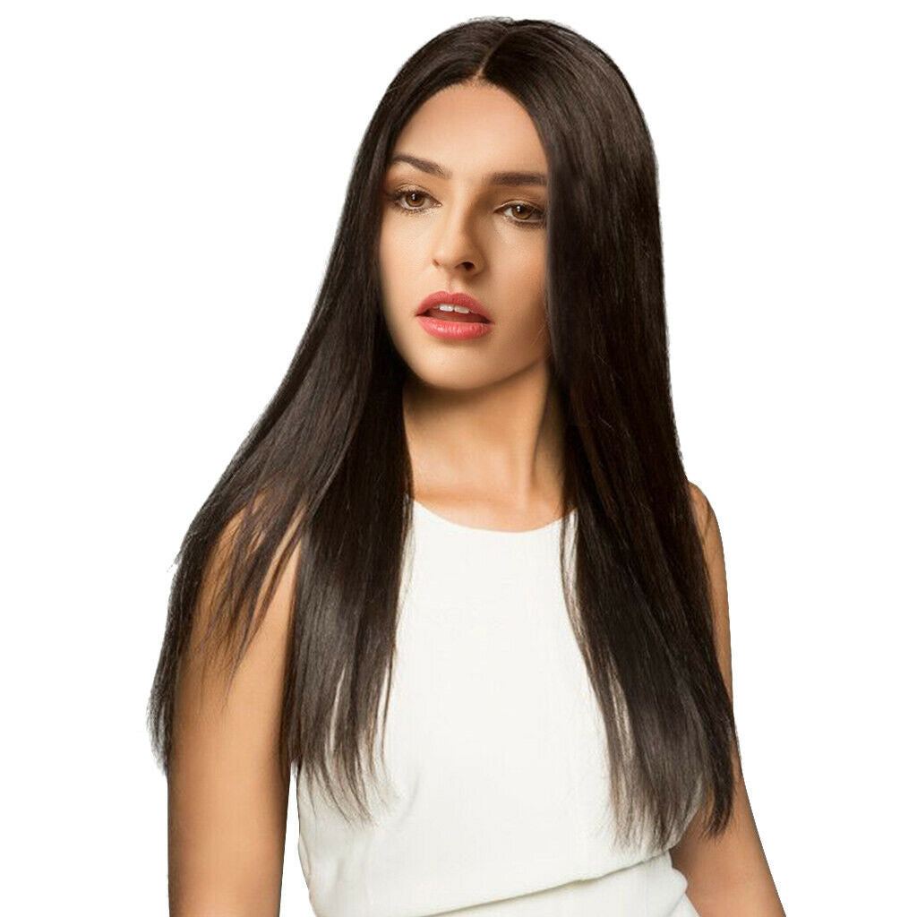 24 '' Charming Straight Long Natural Brown Synthetic Wig