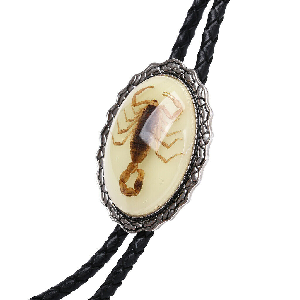 2x Men Women Night Light up Scorpion Bolo Tie Shirt Necktie Cowboy Necklace