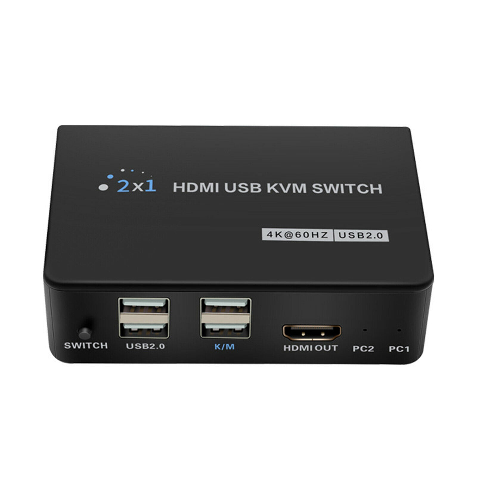2 In 1 Out HDMI KVM Switch 4K@60Hz Sharing 1 Monitor Keyboard Mouse Printer
