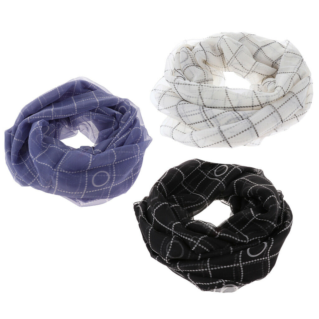 Dotted Grid Lightweight Fashion Long Scarf Shawl for Women Blue