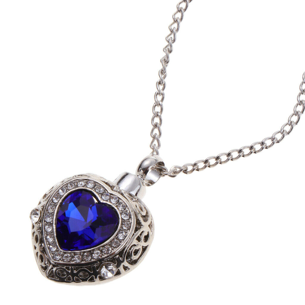 Prettyia Love Heart Charm Pendant Urn Ash Perfume Locket with Chain Necklace