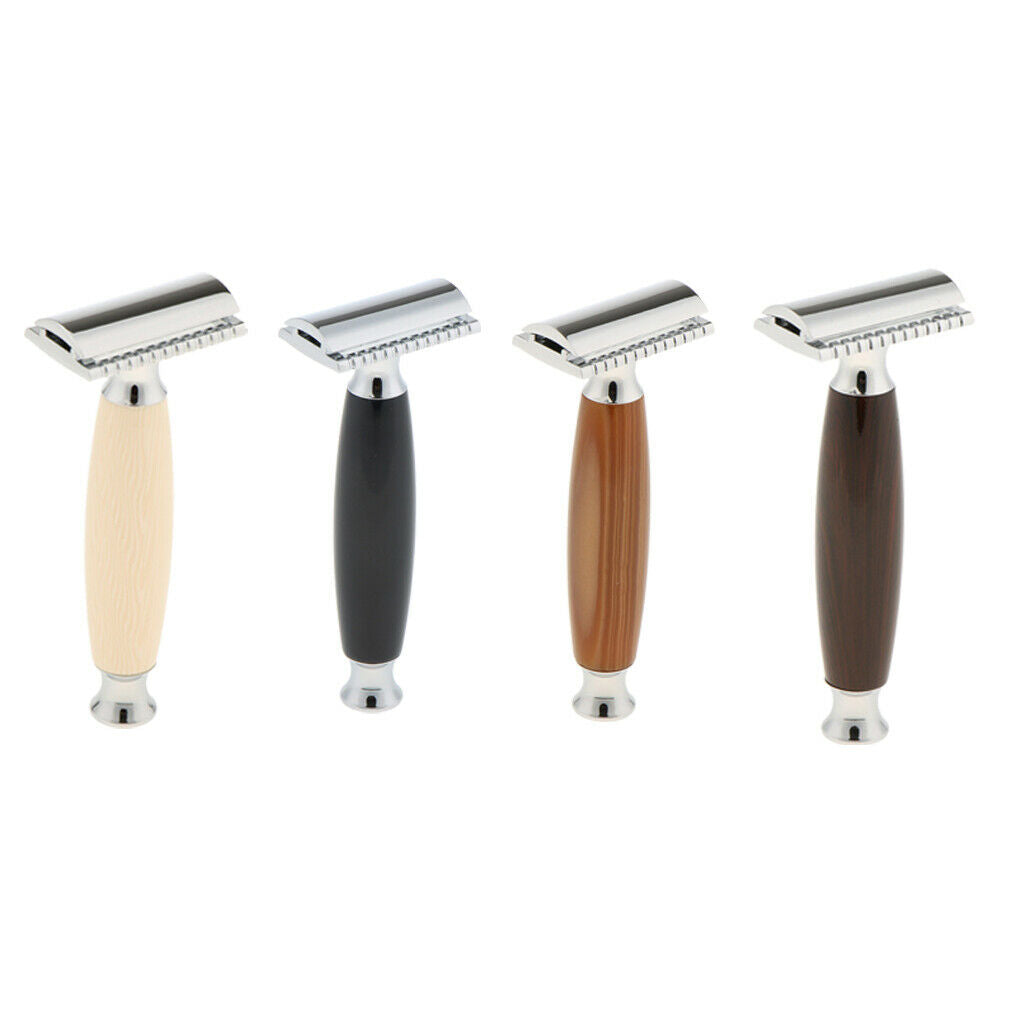 Men's Double Edge Safety Shaving Razor Alloy Classic Shaver Wooden Handle#4