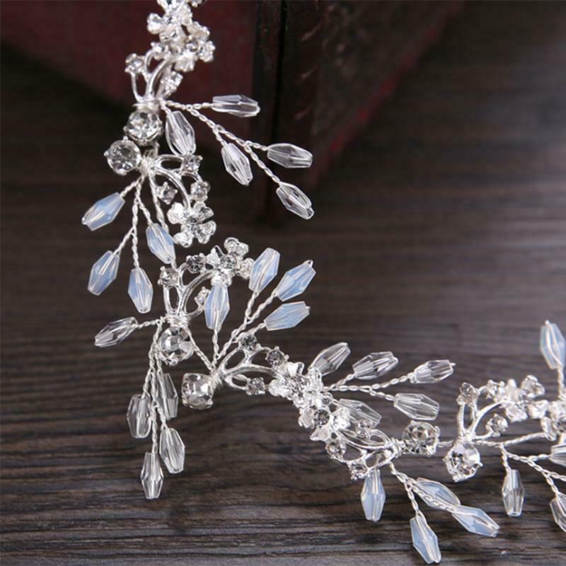 Bride Hair Band White Crytal Headband Wedding Bridal Accessories Tiara Ornaments