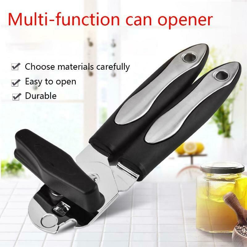 Handheld Bottle Tin Can Opener Kitchen Heavy Duty Jar Remover with Smooth Edges