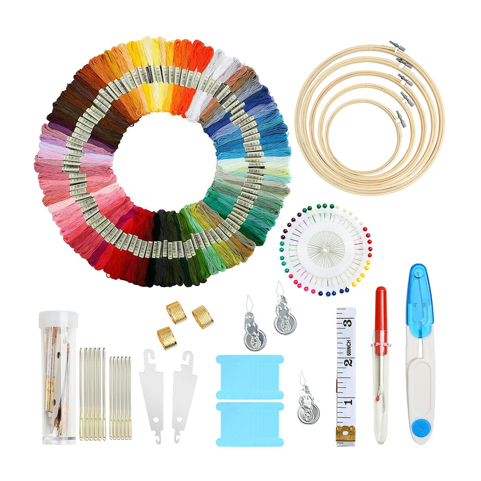 Full Range Embroidery Starter Kit,DIY Cross Stitch Stamped Embroidery Sewing
