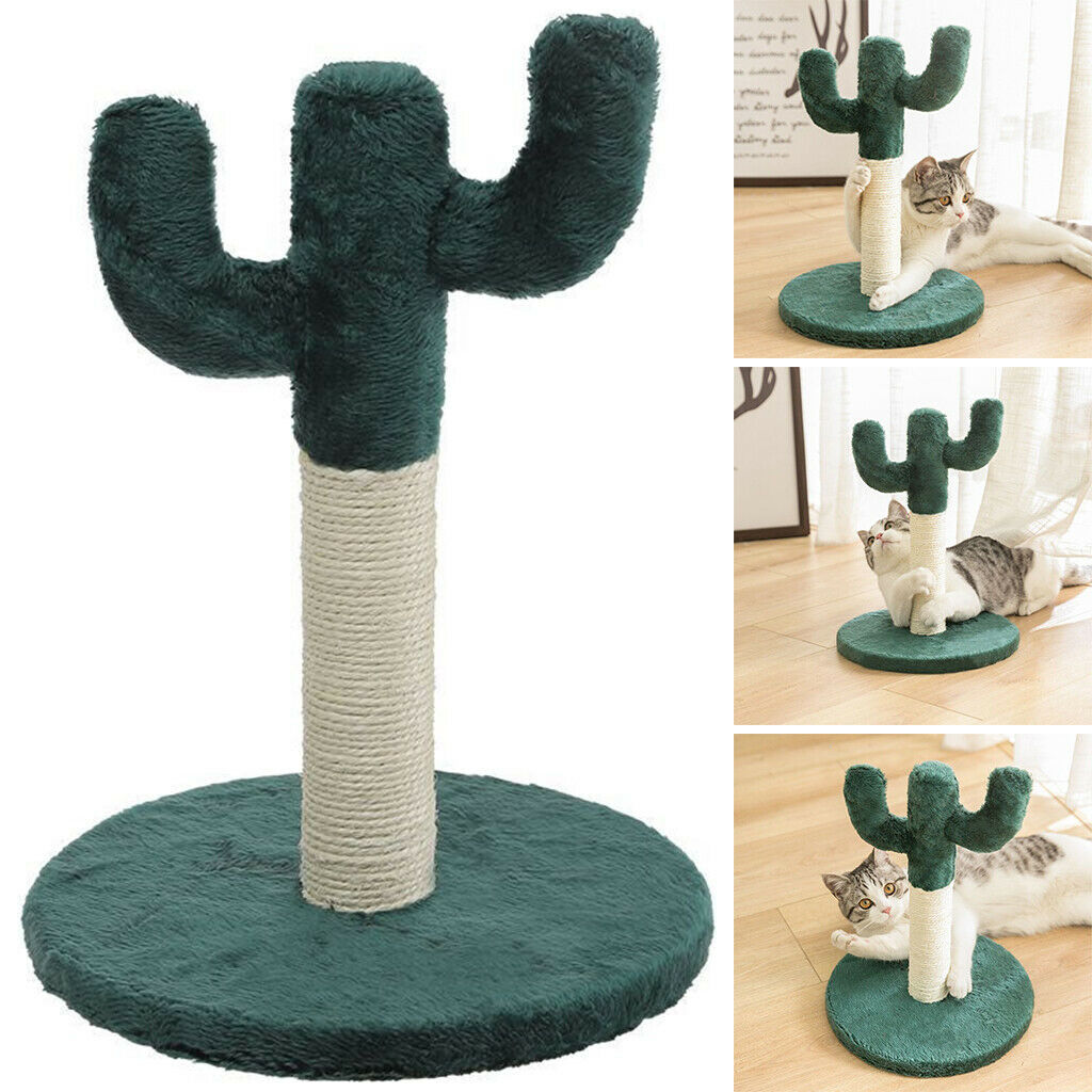 Cactus Shape Cat Scratching Post Kitten Tower Scratcher Poles Activity Toys