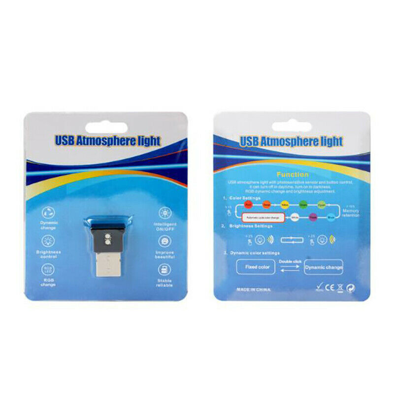 1Pcs Mini USB LED Car Interior Light Neon Atmosphere Ambient Lamps Decoratio Lt