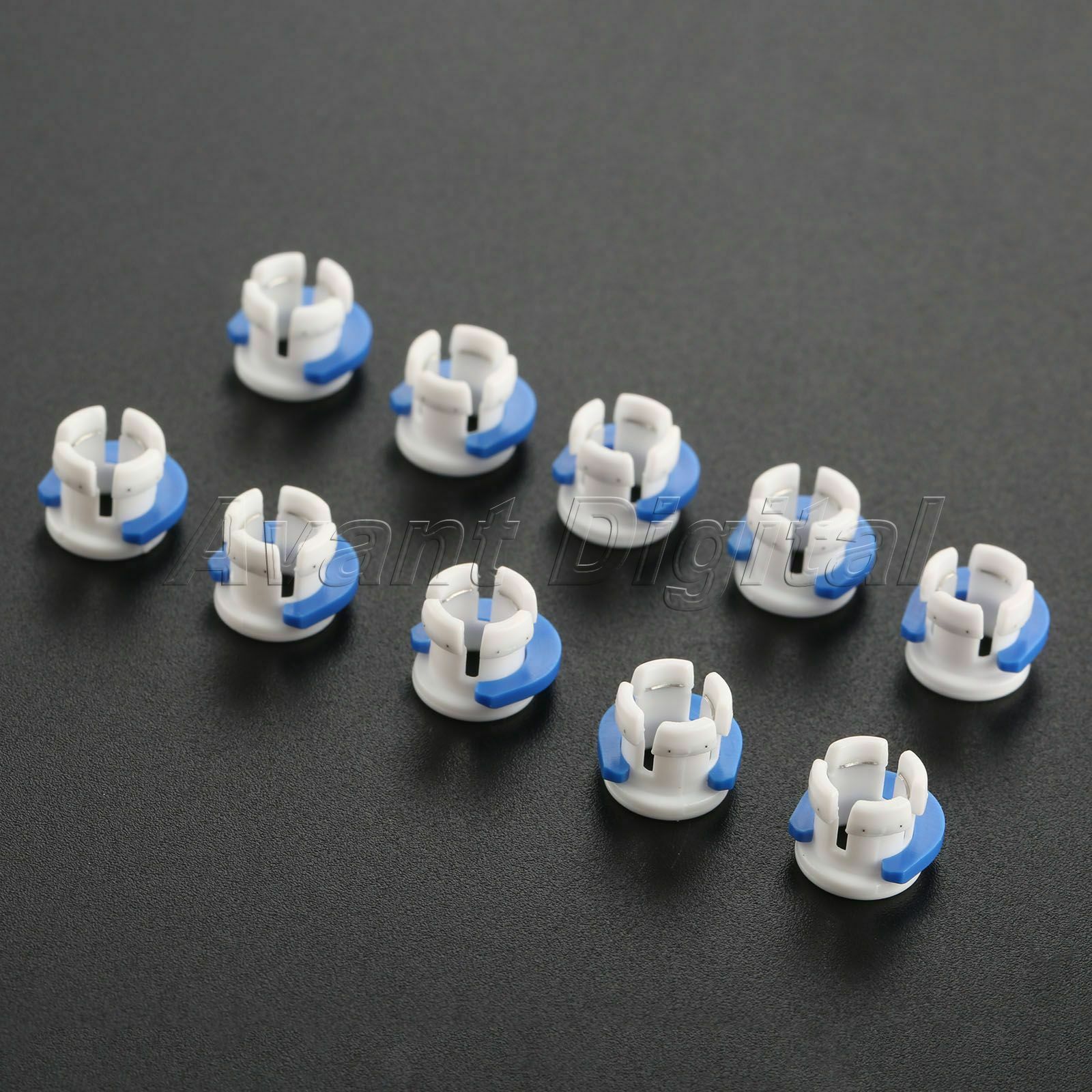 10 set  Durable Plastic Bowden Tube Clamp Clip 10x white clamps + 10x blue clips