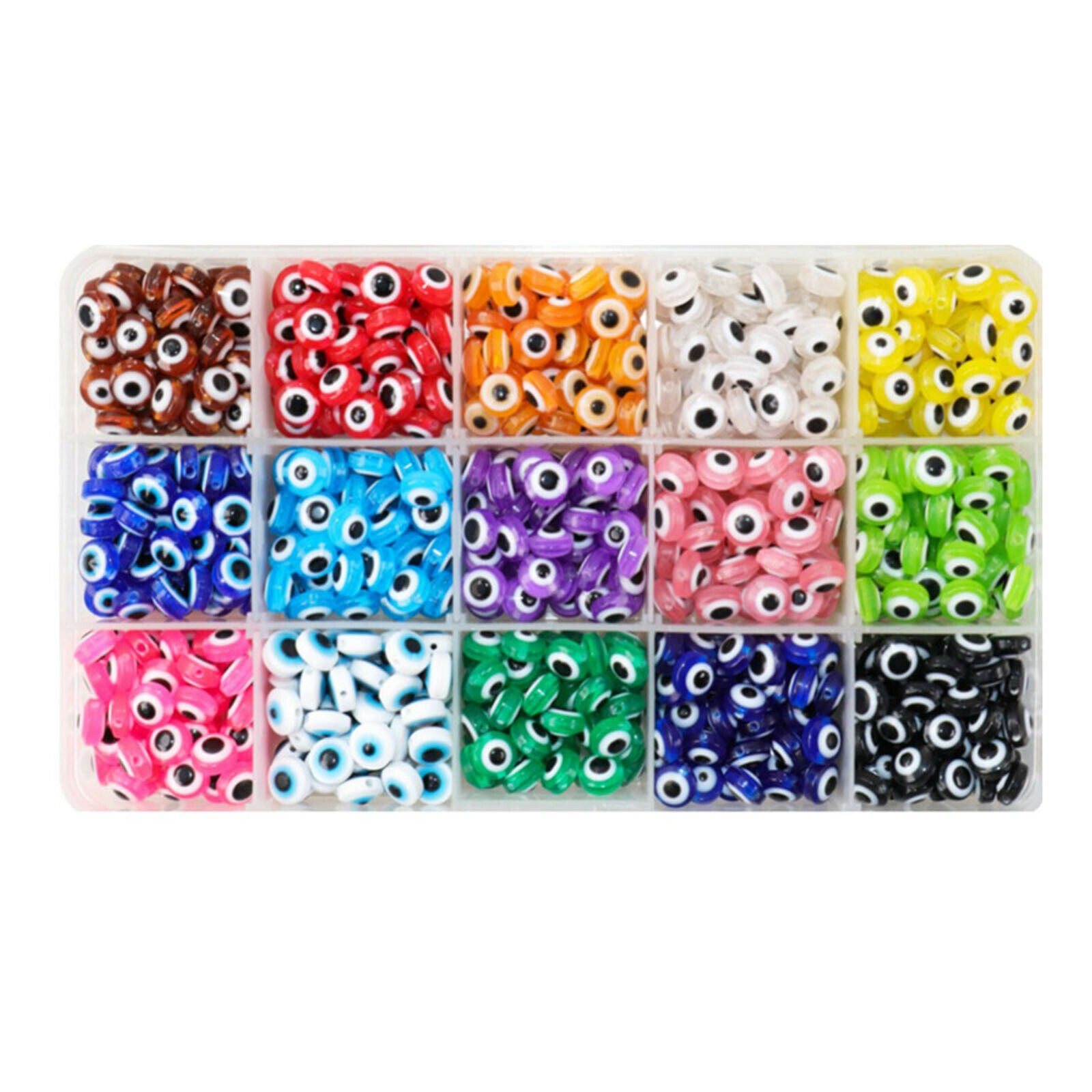 450x Evil Eye Beads Stripe Spacer Beads Handmade Bracelet Earring 15 Colors