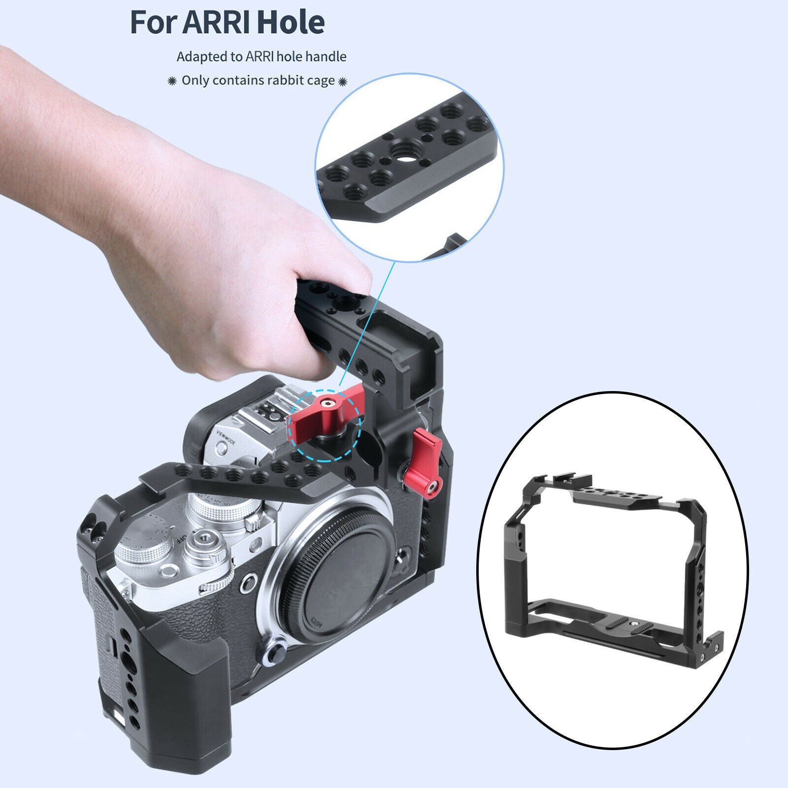 Camera Cage for FUJIFILM X-T4 Camera 1/4" Thread Holes Shooting Stabilizer