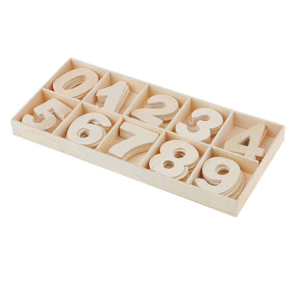 120x 2 trays wooden numbers 0 9 Mix decorations Decoupage Craft Flatbacks