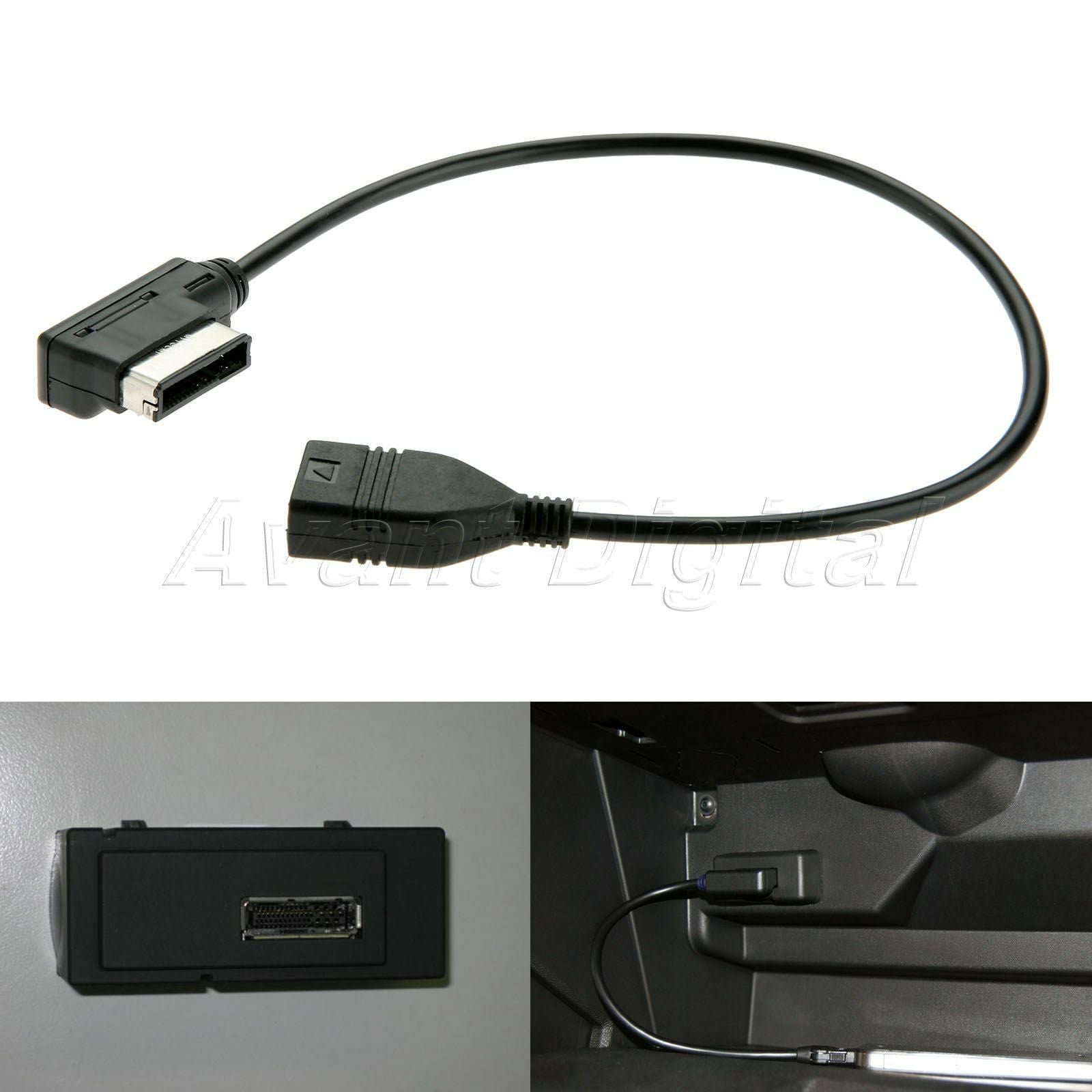 For   Car Media-In  MDI MMI AMI AUX to USB Interface Adapter Cable