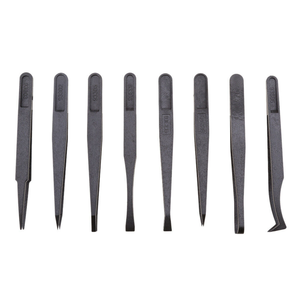 8 PCS Tweezer Set, Anti-Static Tweezers Non-magnetic  for Fix Cell Phone PC