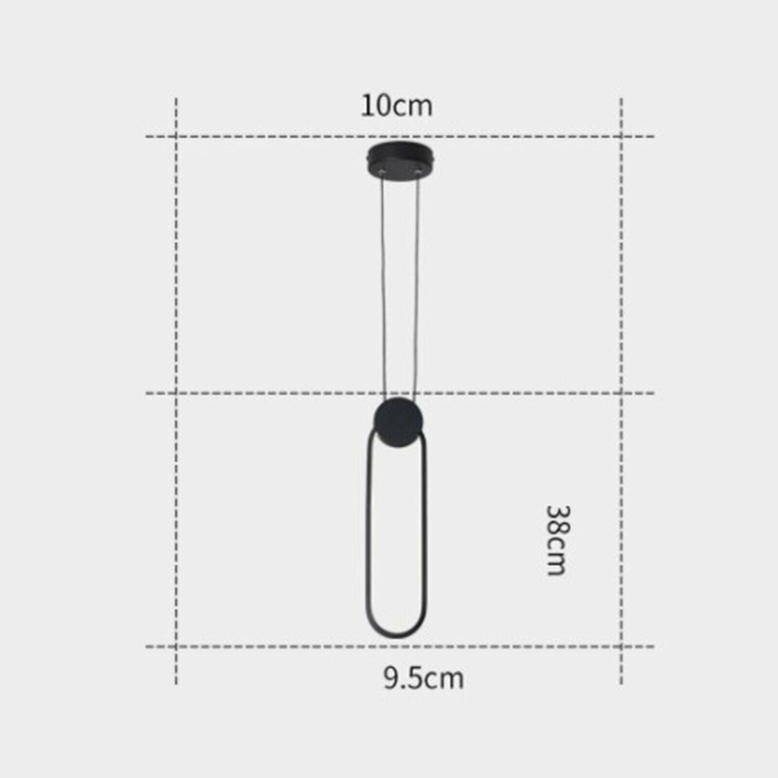 2X Minimalist LED Pendant Modern Light Dimmable Decorative Lamp Black Oval