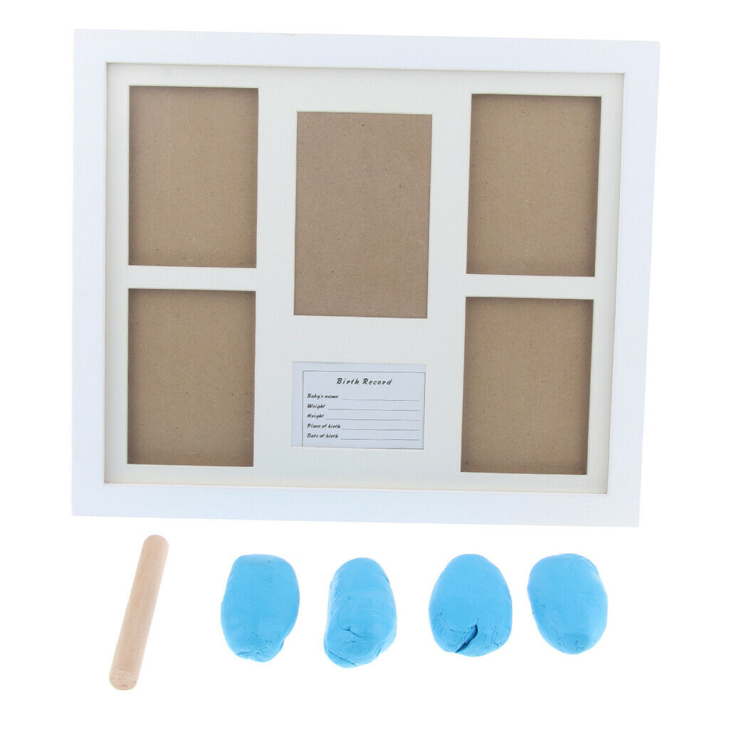 Baby Photo Frame Handprint Footprint Touch Ink Pad Pictures Frame Blue