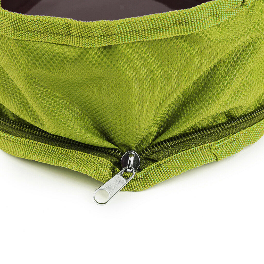 Foldable Pet Dog Cat Bowl Food Feeder for Camping Travel Hiking 1pcs Green
