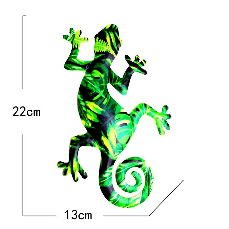 6PCS Wall Hanging Metal Gecko Wall Art Decoration Durable Iron Garden Art ScZ8C7