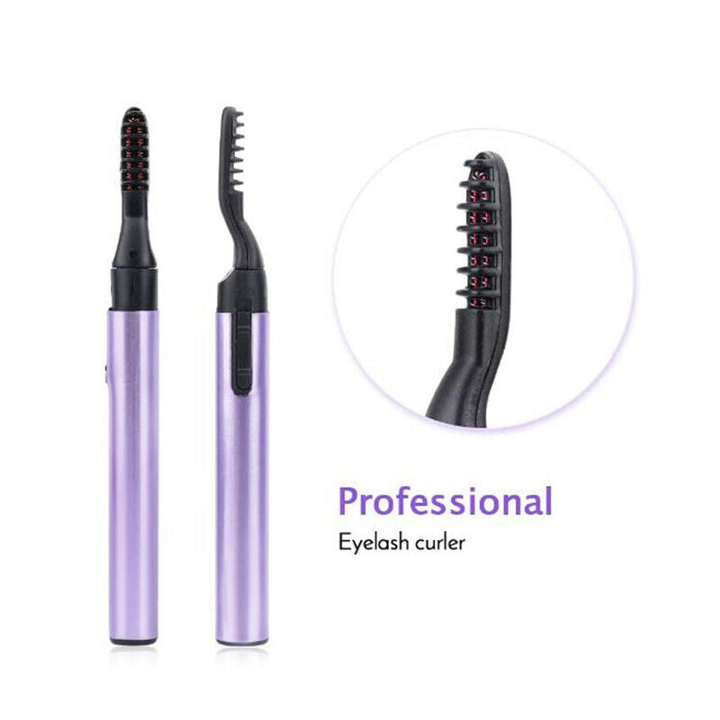 Portable Electric Heated Eyelash Curler Eyelashes Brush Long-Lasting Curl.l8