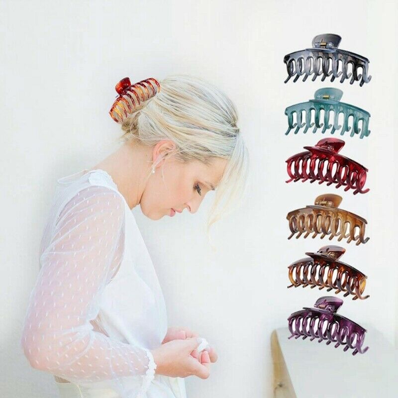 6Pcs/Lot Large Hair Claw Clips Hair Clips for Women Colorful Hair Claws for D1Y5