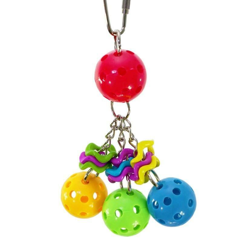 Bird Cage Colorful Ball Parrot Bird Parakeet Bite Climbing Play Hanging Toys