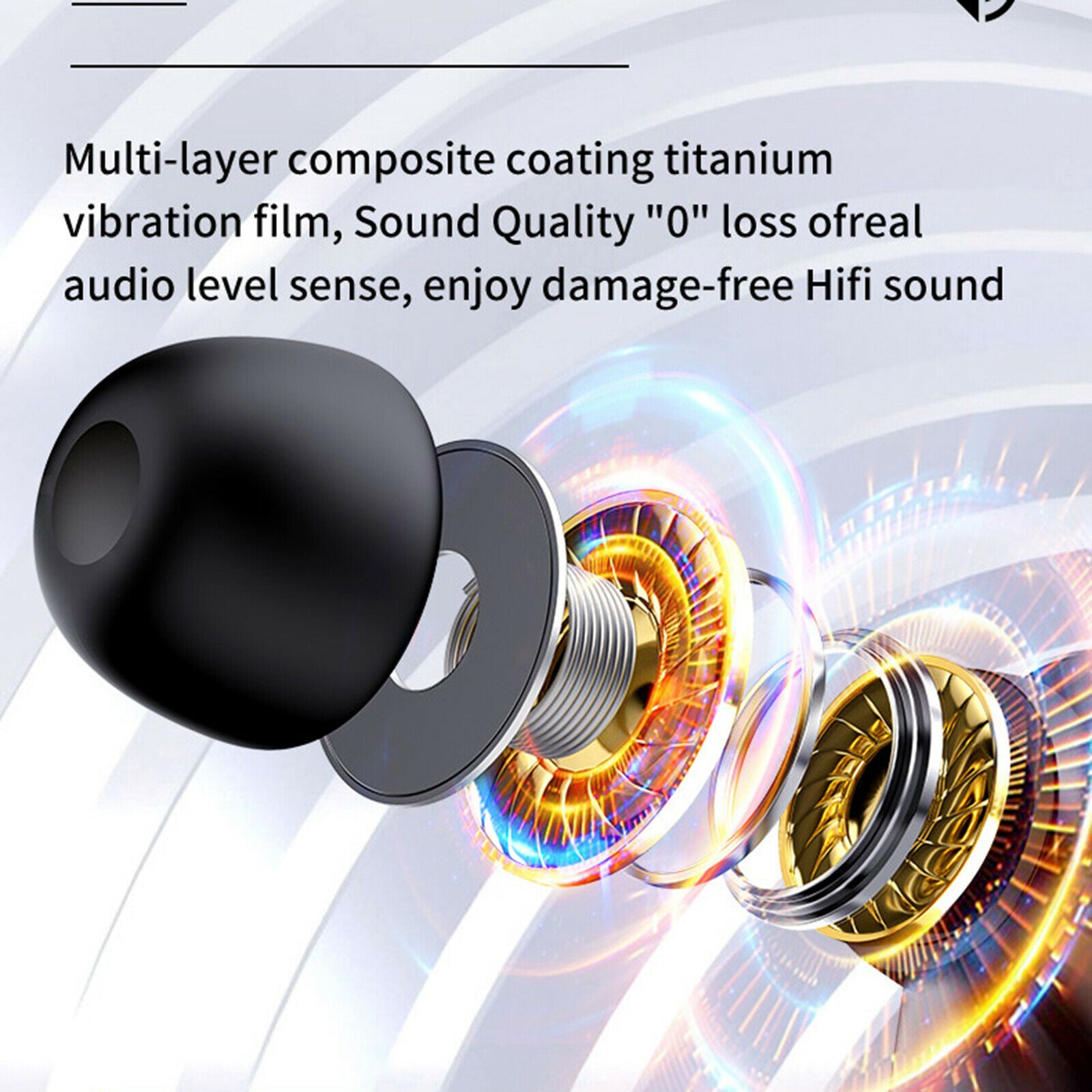 In Ear Sports Headsets Earbuds Waterproof Bluetooth Wireless Earphones w/Mic