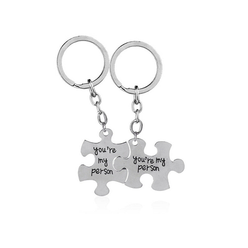 2pcs you are my person keychain letter puzzle key ring creative ke.l8