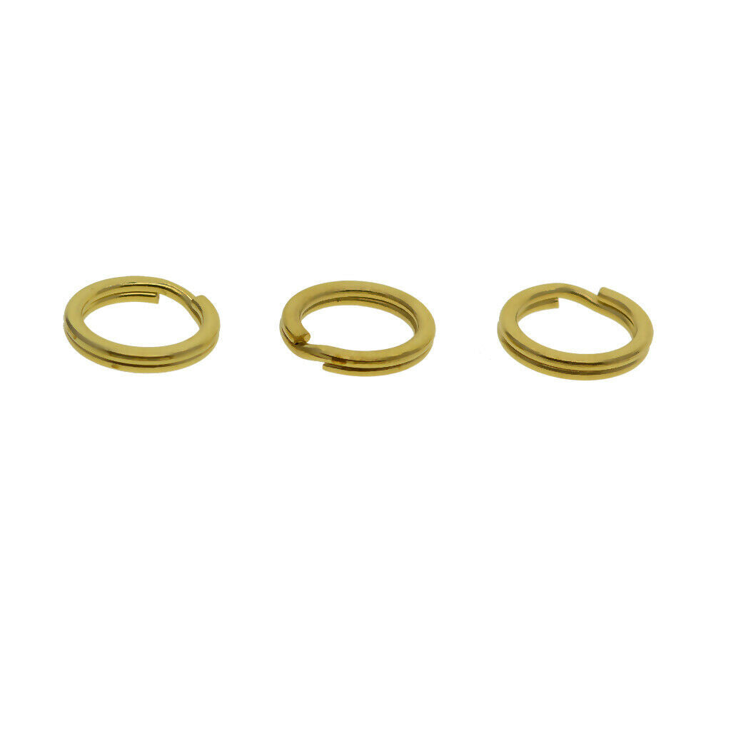 20 Pcs Solid Brass Flat Split Key Ring Key Chain Hooks Hardware 15 mm Loop