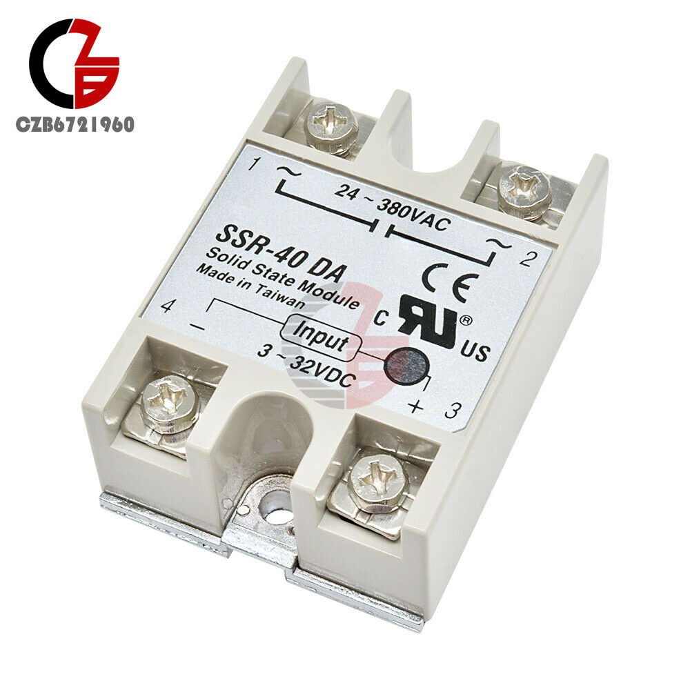 5PCS SSR-40DA DC to AC 40A Module DC 3-32V to AC 24-380V Solid State Relay