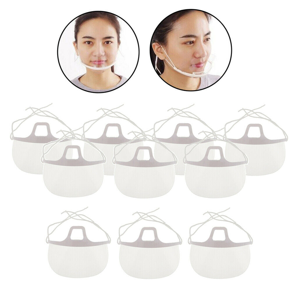 10 Plastic Anti-Fog Mouth Shield Mouth Guard for Food Maker Restaurant Hotel