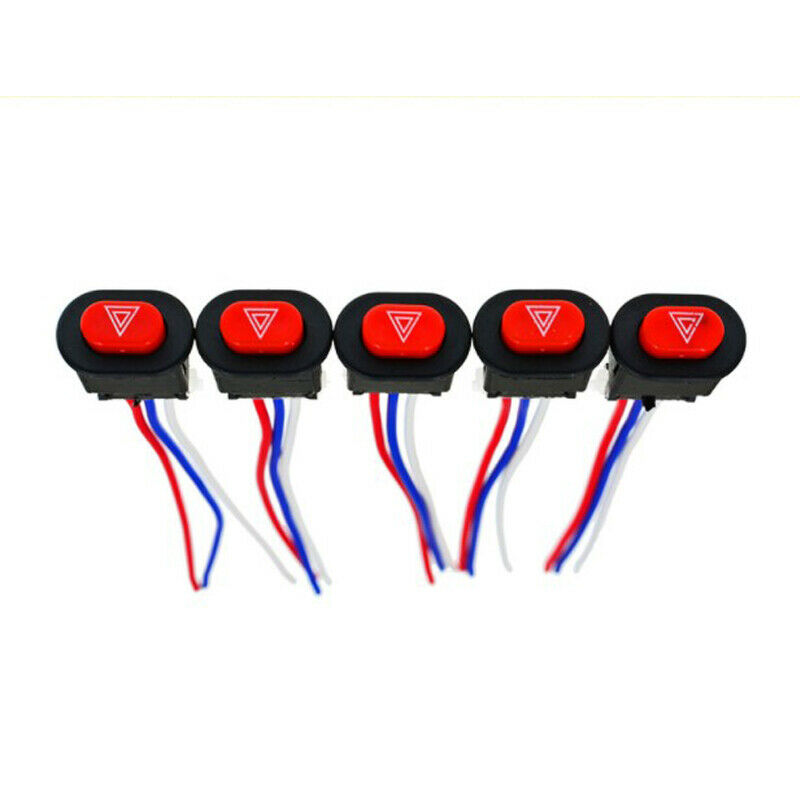 10X Motorcycle Light Switch Button Double Flash Emergency Flasher Switch Safety