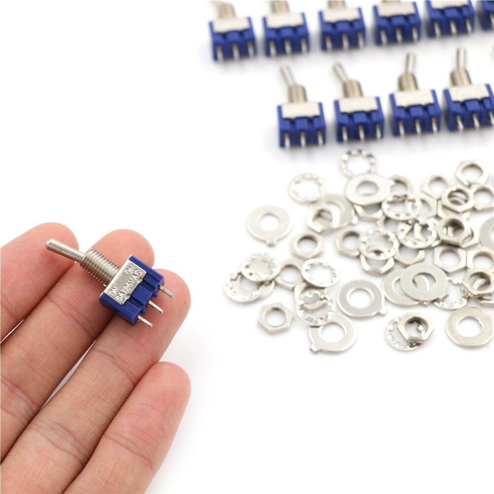 15 Pcs AC 125V 6A SPDT ON-ON 3 Pin Latching Mini Toggle Switch Pip US