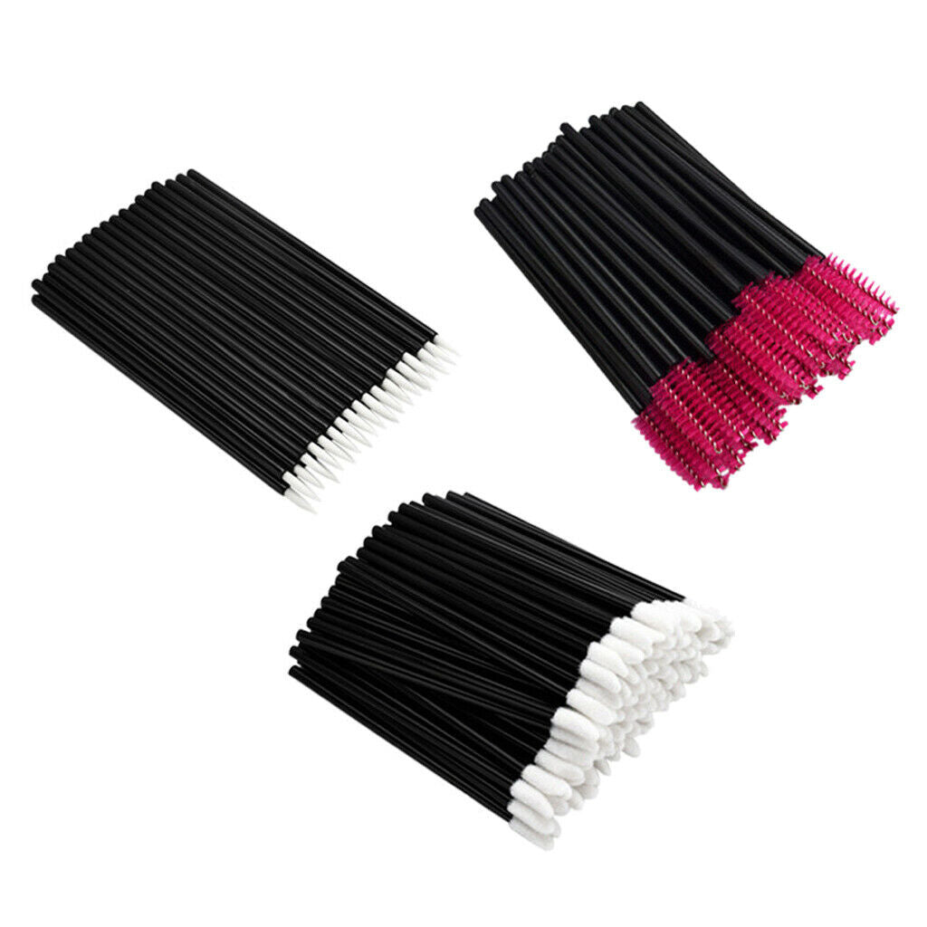 150x Lip Eyeliner Eyelash Brushes Mascara Makeup Wands Disposable Applicator Red