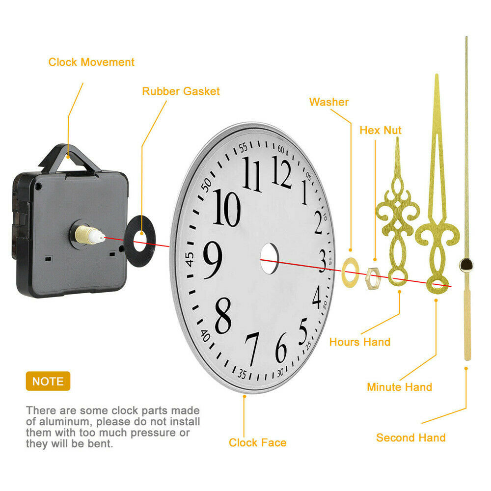 DIY Black Quartz Wall Clock Movement Mechanism Replacement Repair Tool New