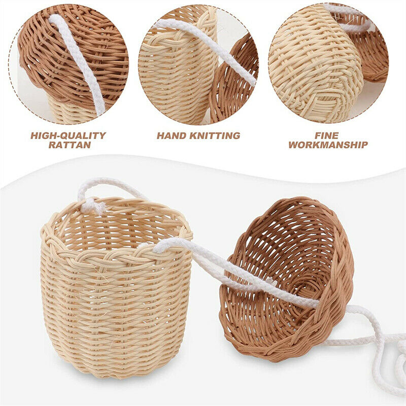 Kids Small Pine Cone Bag Handwoven Rattan Crossbody Straw Christmas Gift