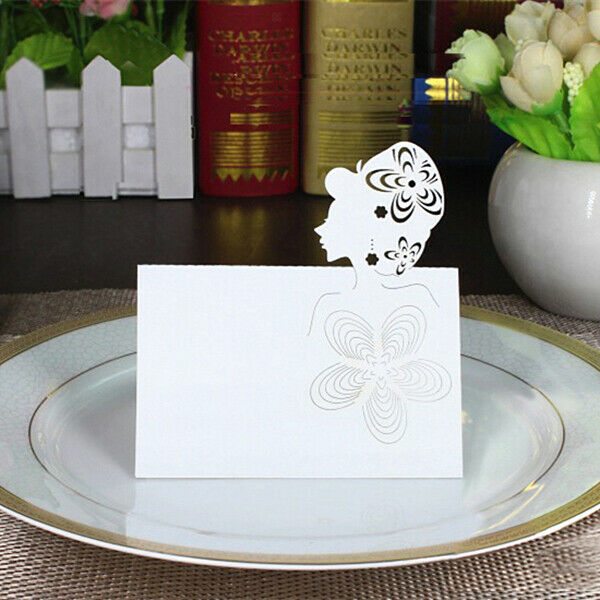 50pcs Hollow Goddess Blank Number Name Table Cards Invitations Wedding Decor