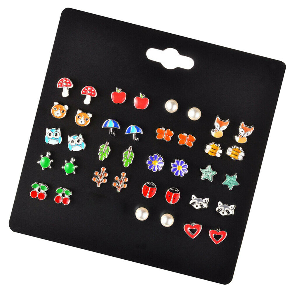 20 Pairs Cute Assorted Multiple Shapes Stud Earrings for Women Earrings Set