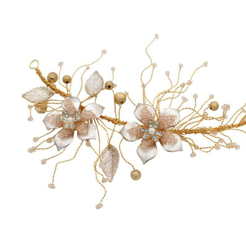 Crystal Rhinestones Beads Wedding Hair Vine Headband Bridal Hair Accessories