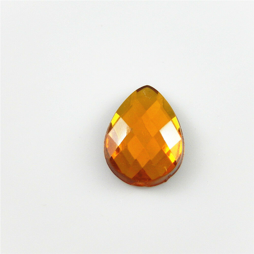 200 pcs Orange Colors Acrylic Teardrop Shaped Crystal Flatbacks Crafts 14x10mm