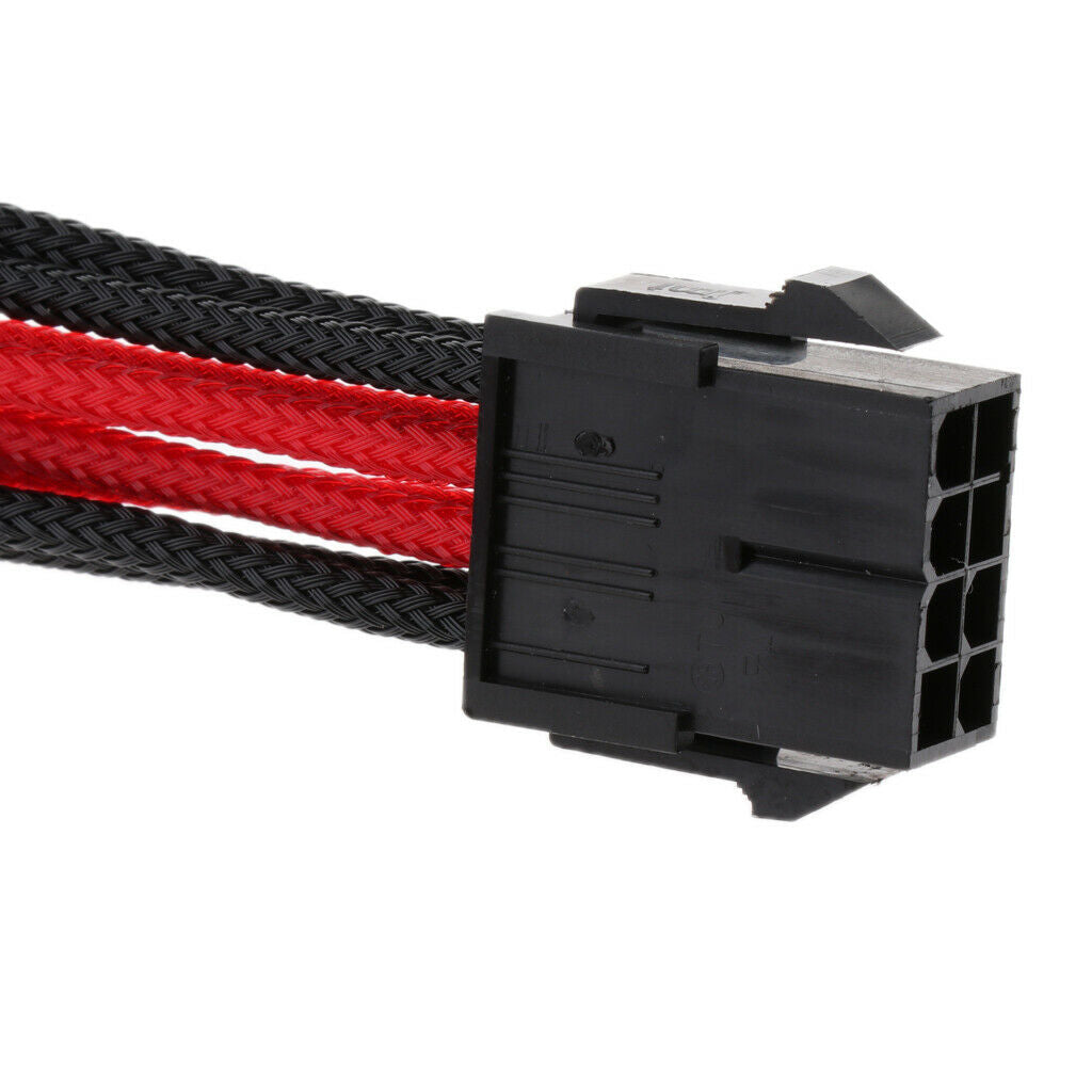 2pcs Video Card VGA PCI-E 8Pin to 6+2pin Extension Cable Sleeved 30cm