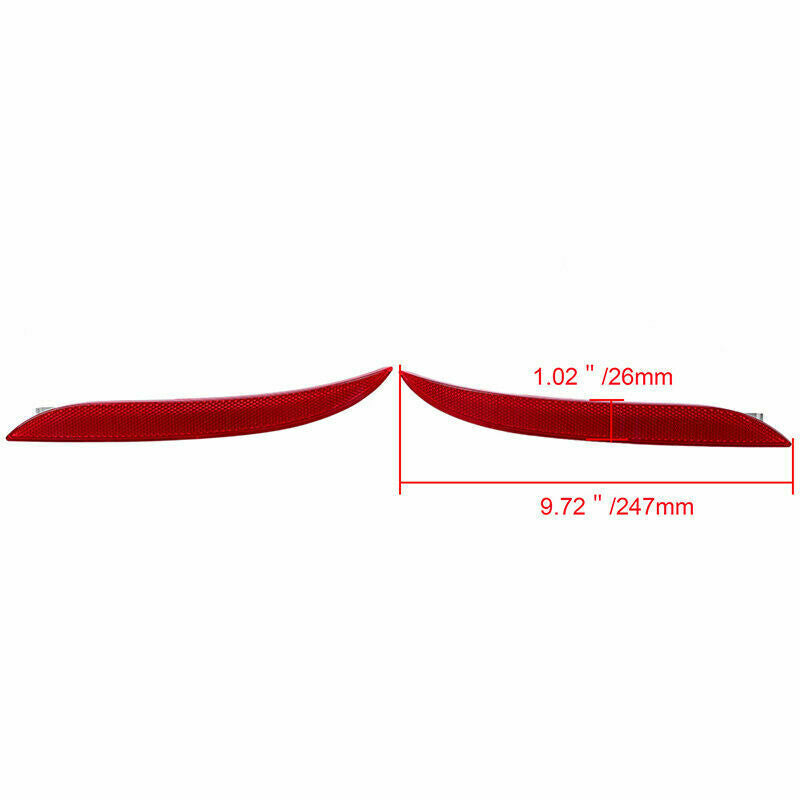 For BMW 5 Series E60 Sedan 2007-2009  Pair Rear Bumper Reflector Change Lens Red