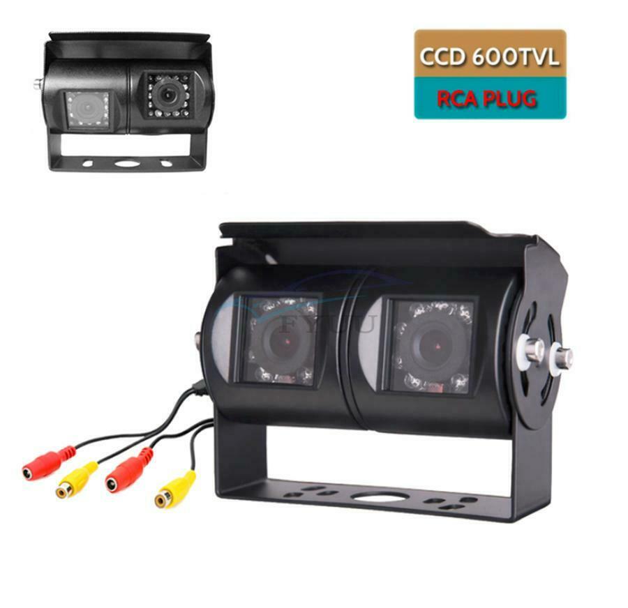 1× CCD Sensor 120° & 90° Vehicle IR LED Dual Lens Reversing Camera For Truck Bus