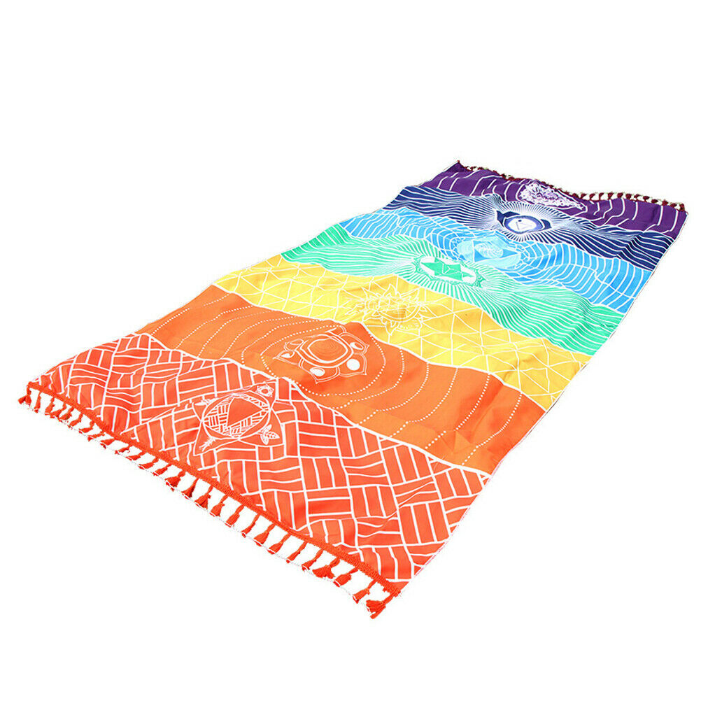 Colorful Polyester Yoga Mat Rainbow Beach Towel Multicolored Turkish Bath Towel